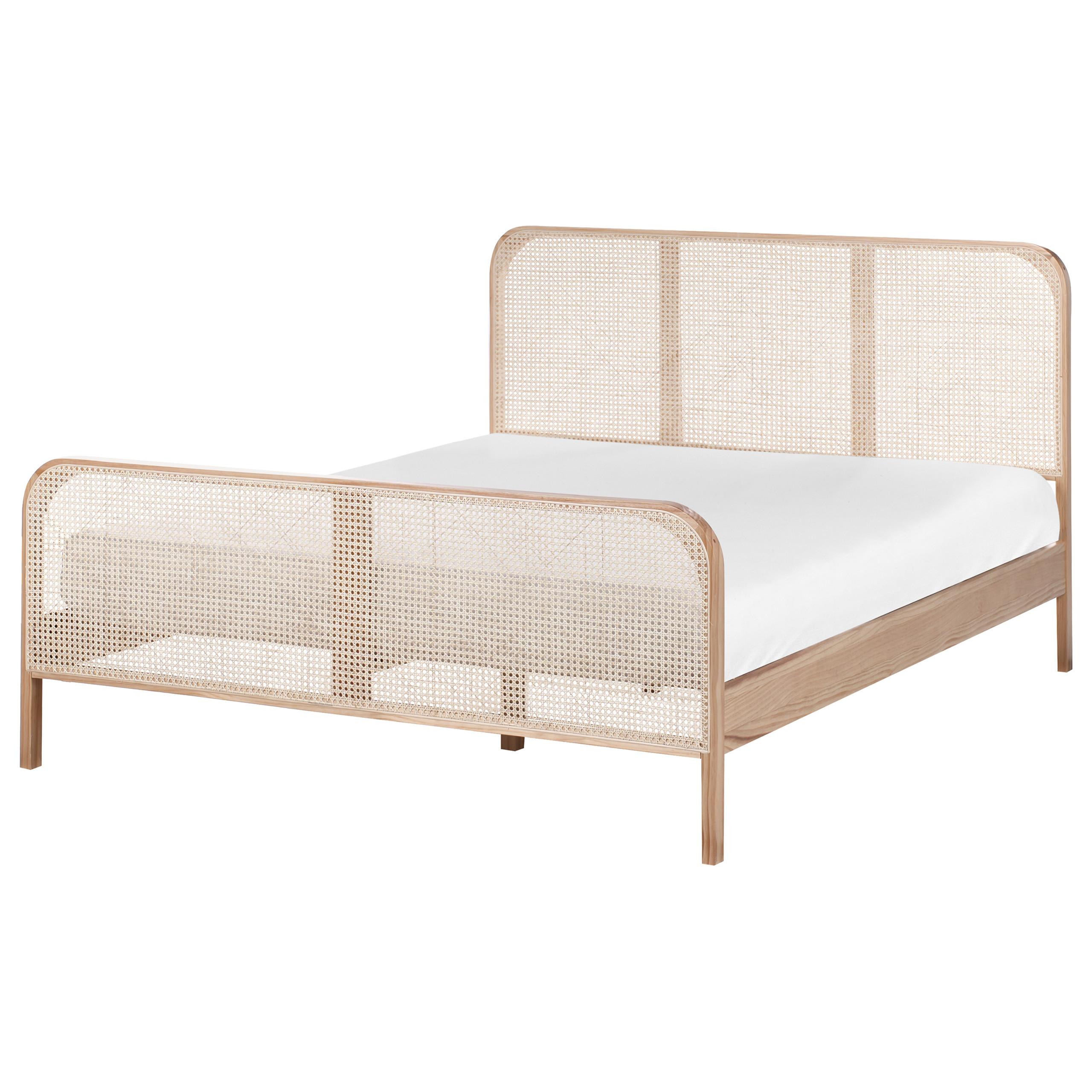 BETT mit Lattenrost 160/200 cm Kiefernholz Hellbraun Gonfaron - Hellbraun, Holz (160/200cm) - Beliani