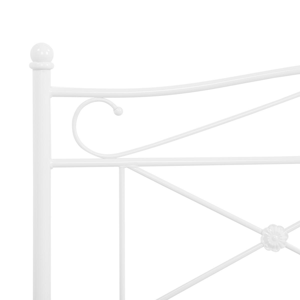 BETT mit Lattenrost 180x200 cm Weiß Rodez - Weiß, Metall (180/200cm) - Beliani