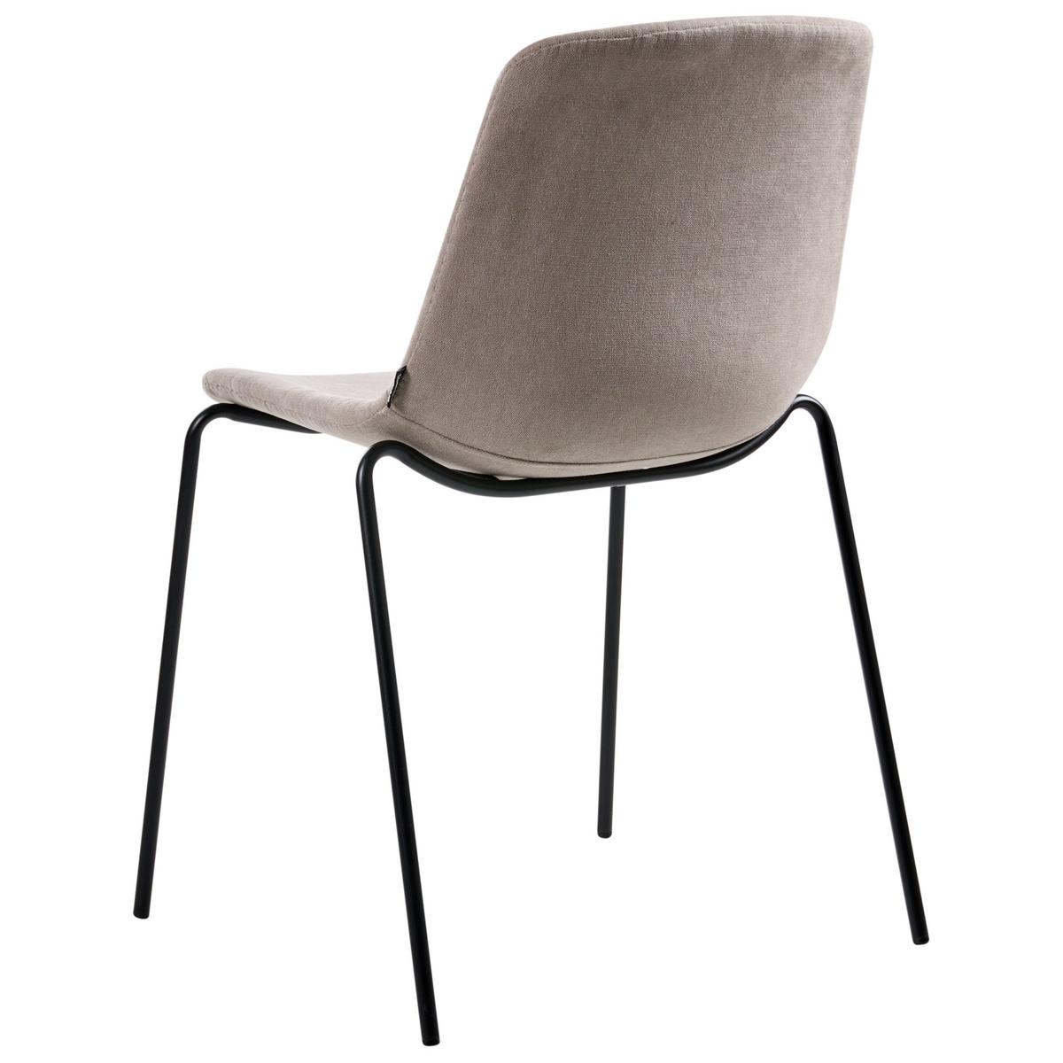 ESSZIMMERSTUHL 4er-Set Beige Tiller - Beige/Schwarz, Textil (54/84/53cm) - Beliani