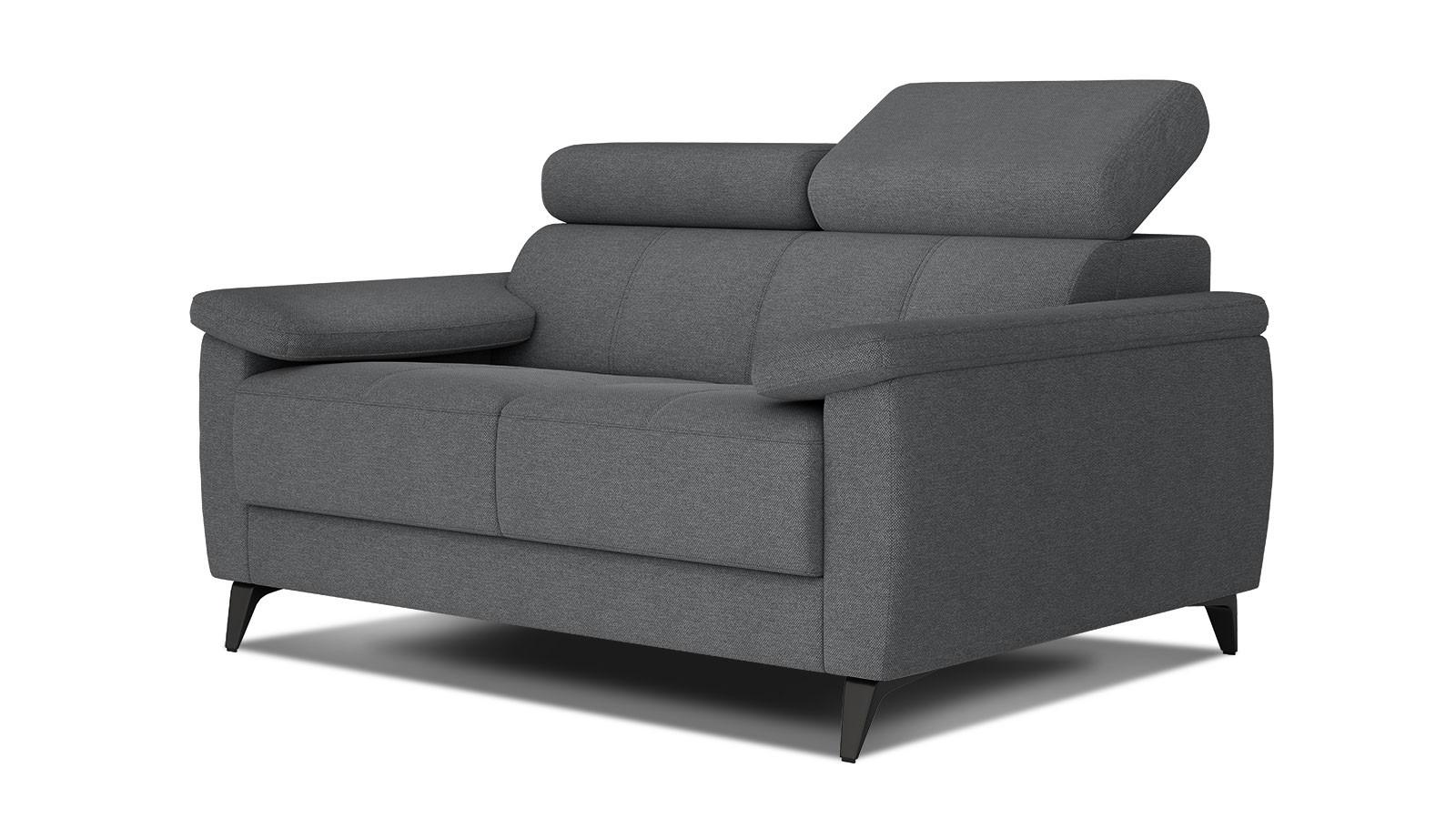 SOFA TAUNUS 2-Sitzer, dunkelgrau - Dunkelgrau/Schwarz, Holzwerkstoff/Textil (141/80/102cm) - Wozimo