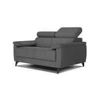 SOFA TAUNUS 2-Sitzer, dunkelgrau - Dunkelgrau/Schwarz, Holzwerkstoff/Textil (141/80/102cm) - Wozimo