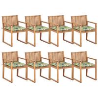 GARTENSTUHL 8er Set Grün Sassari II - Hellbraun/Grün, Holz (54/80/59cm) - Beliani