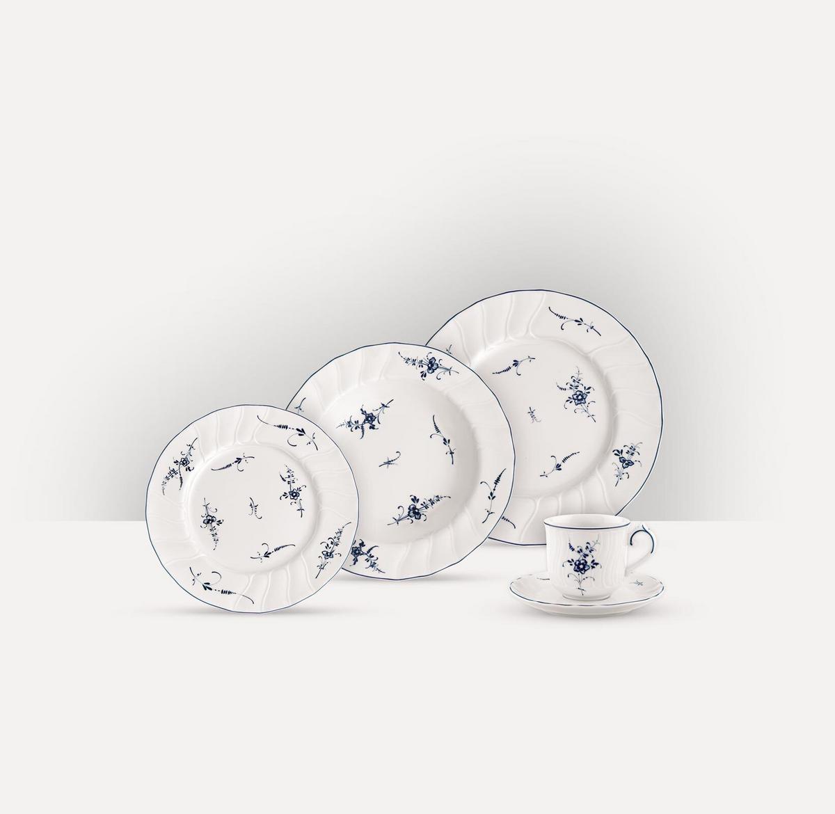 KOMBISERVICE Vieux Luxembourg weiß-blau 30-tlg. - Blau/Weiß, Keramik (2/2/2cm) - Villeroy & Boch