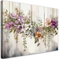 WANDBILD blumen botanik pflanzen - Beige, Textil (60/40cm) - Feeby