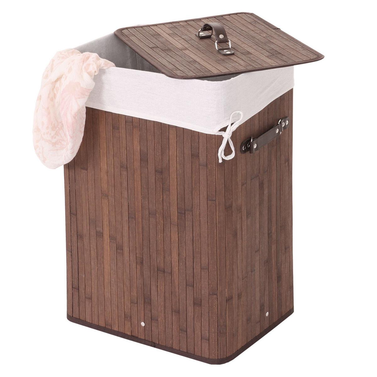 WÄSCHEKORB Braun, Cremeweiß - Creme/Braun, Holz (43/61/32cm) - MCW