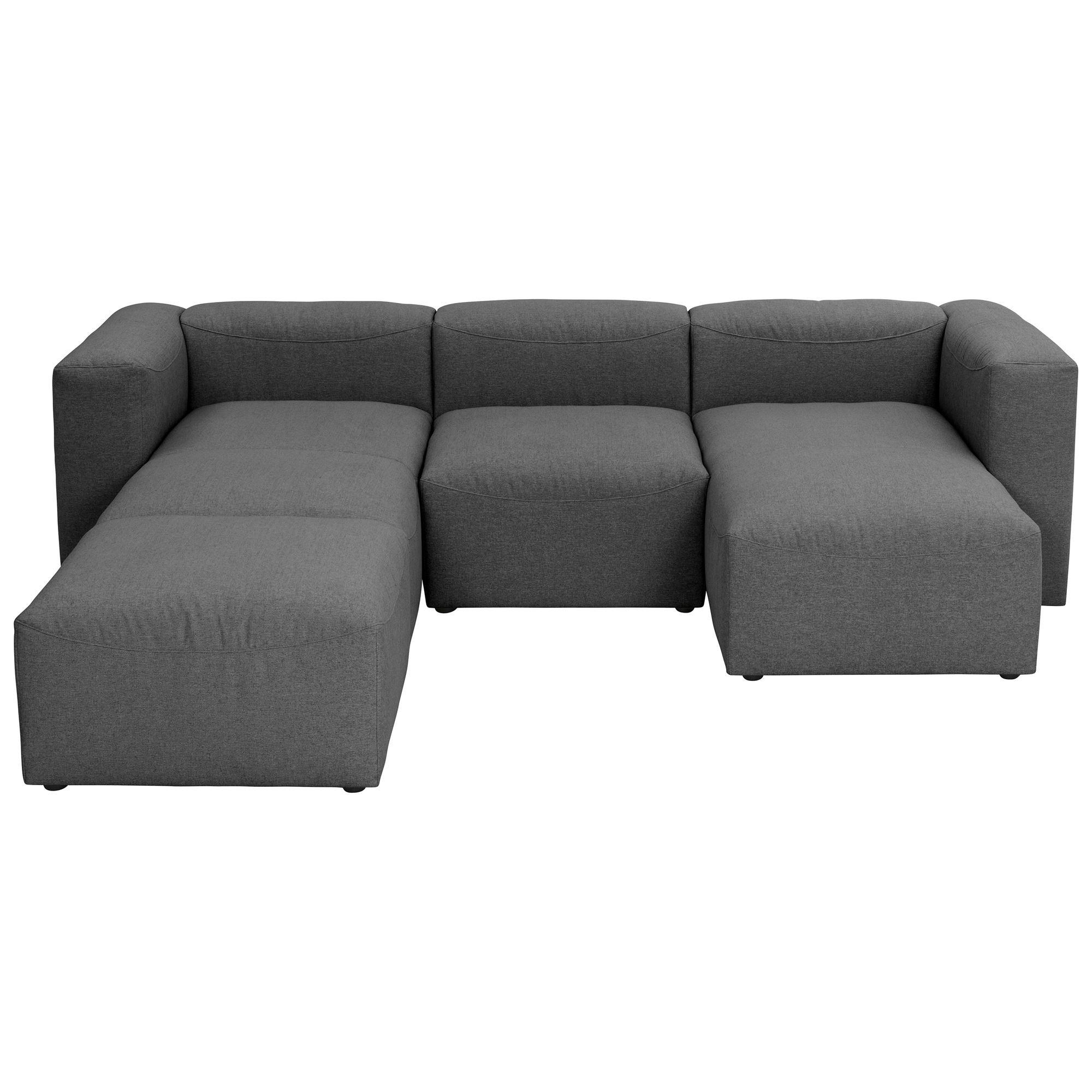WOHNLANDSCHAFT 4 Kattrina Flachgewebe anthrazit - Anthrazit, Kunststoff (275/73/235cm) - 58aufmkessel