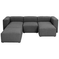 WOHNLANDSCHAFT 4 Kattrina Flachgewebe anthrazit - Anthrazit, Kunststoff (275/73/235cm) - 58aufmkessel