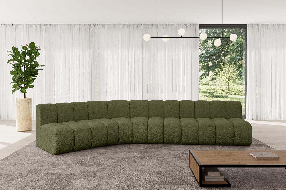 ECKSOFA modulares Sofa Montra-L2 - 381x174x70 cm Grün - Grün, Holzwerkstoff/Textil (381/174cm) - ALTDECOR