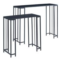 BEISTELLTISCH-SET 2 TLG. Ørsta - Schwarz, Holzwerkstoff/Metall (30/100/80cm) - [en.casa]