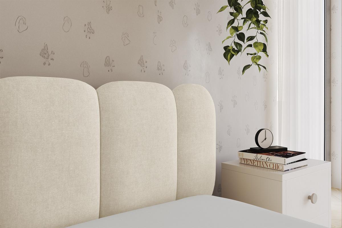EINZELLBETT Jugendbett mit Bettkasten, Links - AVRY 80x200 Beige - Beige, Holzwerkstoff/Textil (80/200cm) - ALTDECOR