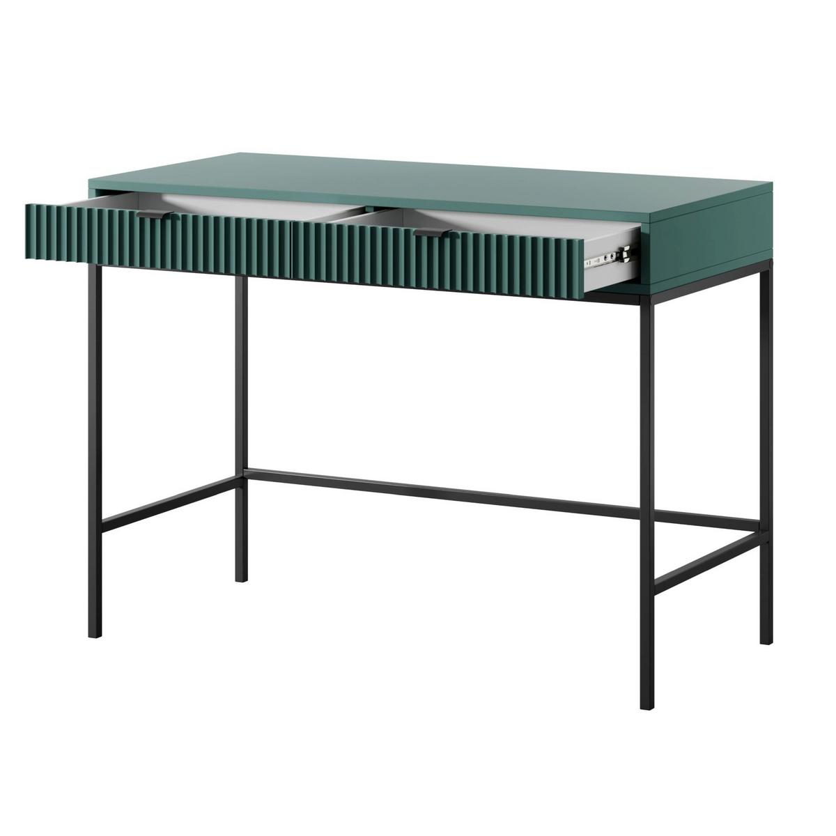 SCHMINKTISCH Vellore Grün / Schwarz 104 cm - Schwarz/Grün, Holzwerkstoff/Metall (50/104/77cm) - Selsey
