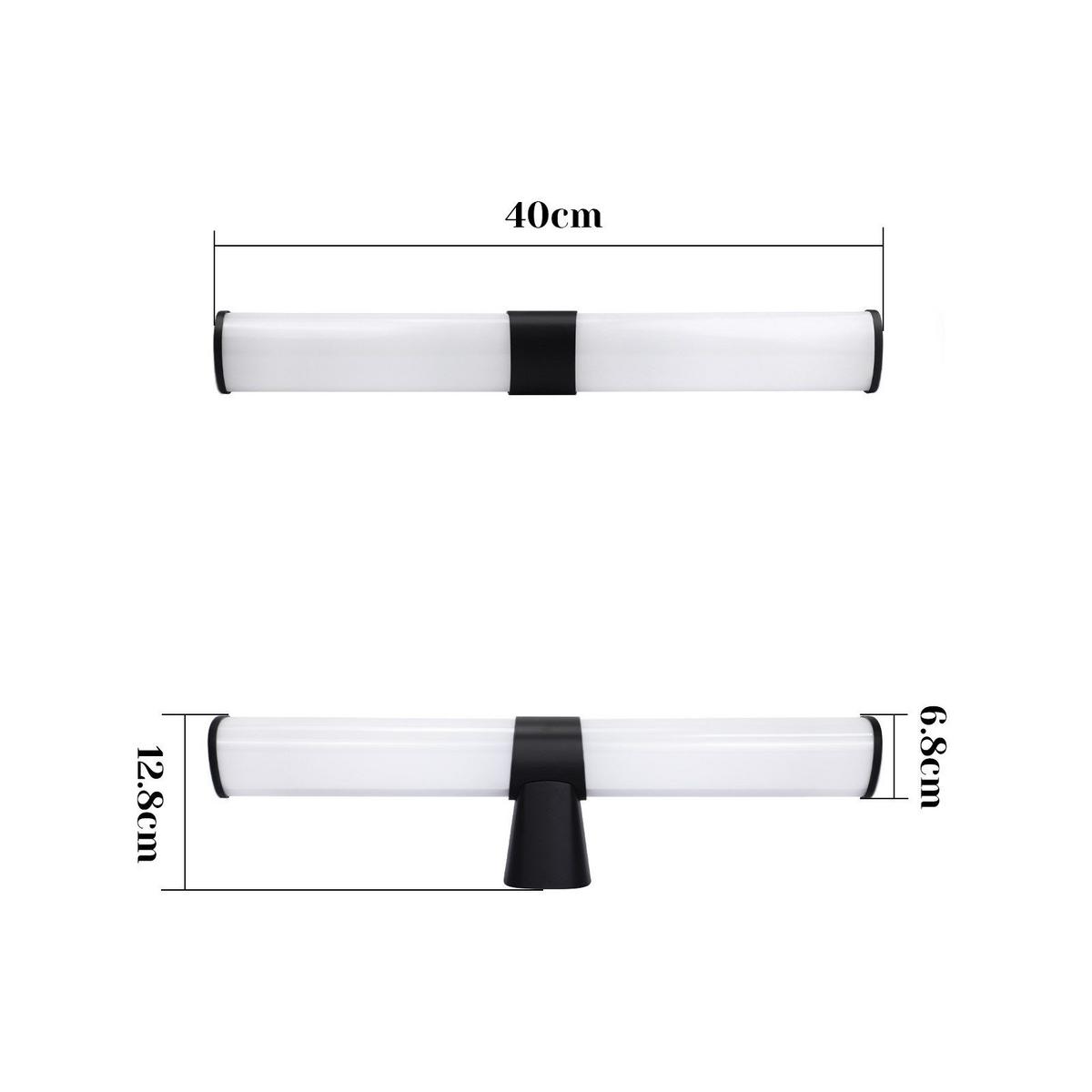 SPIEGELLEUCHTE KIEL 40/6.8/12.8 CM - Schwarz, Kunststoff (40/6.8/12.8cm) - Nettlife