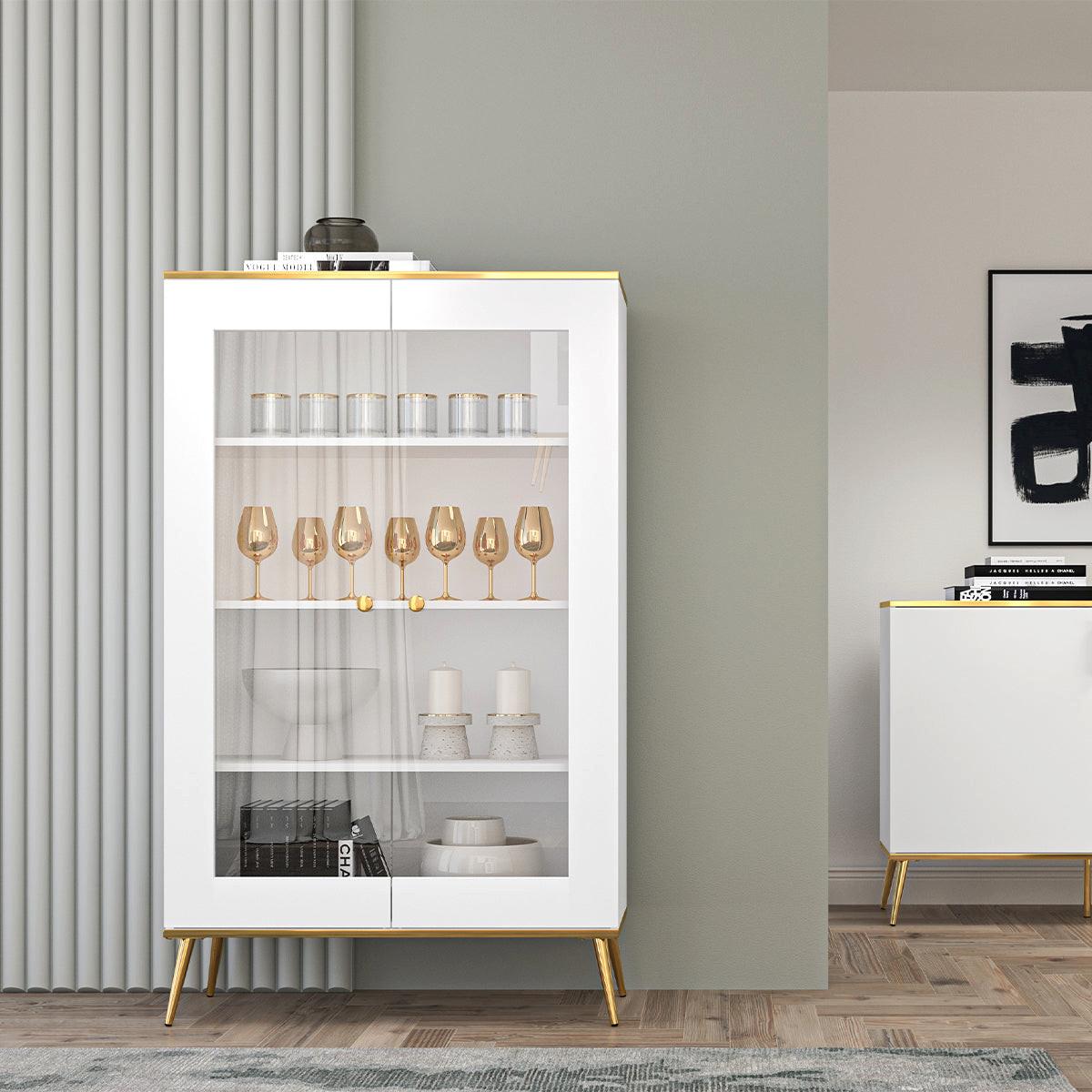 VITRINE Zora Weiß - Weiß, Holzwerkstoff (92/152/40cm) - Petits-meubles