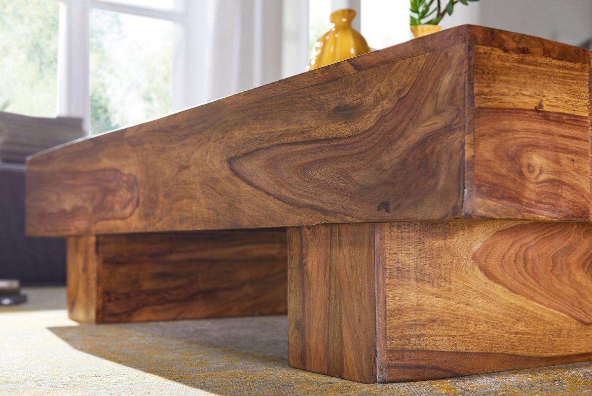 COUCHTISCH aus Massivholz, handgefertigt, pflegeleicht, aus Akazienholz und Edelholz, Braun 120x45x30 cm - Braun, Holz (45/120/30cm) - KADIMA DESIGN