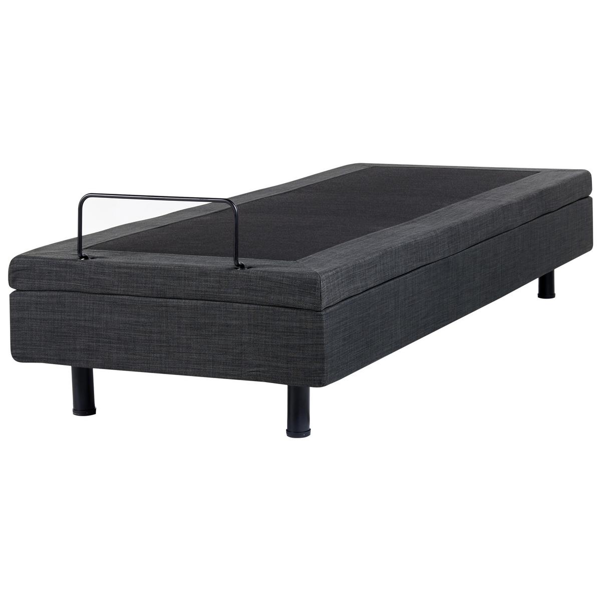 BETT verstellbar ohne Kopfteil Stoff 80/200 cm Dunkelgrau Duke - Dunkelgrau, Textil (80/200cm) - Beliani