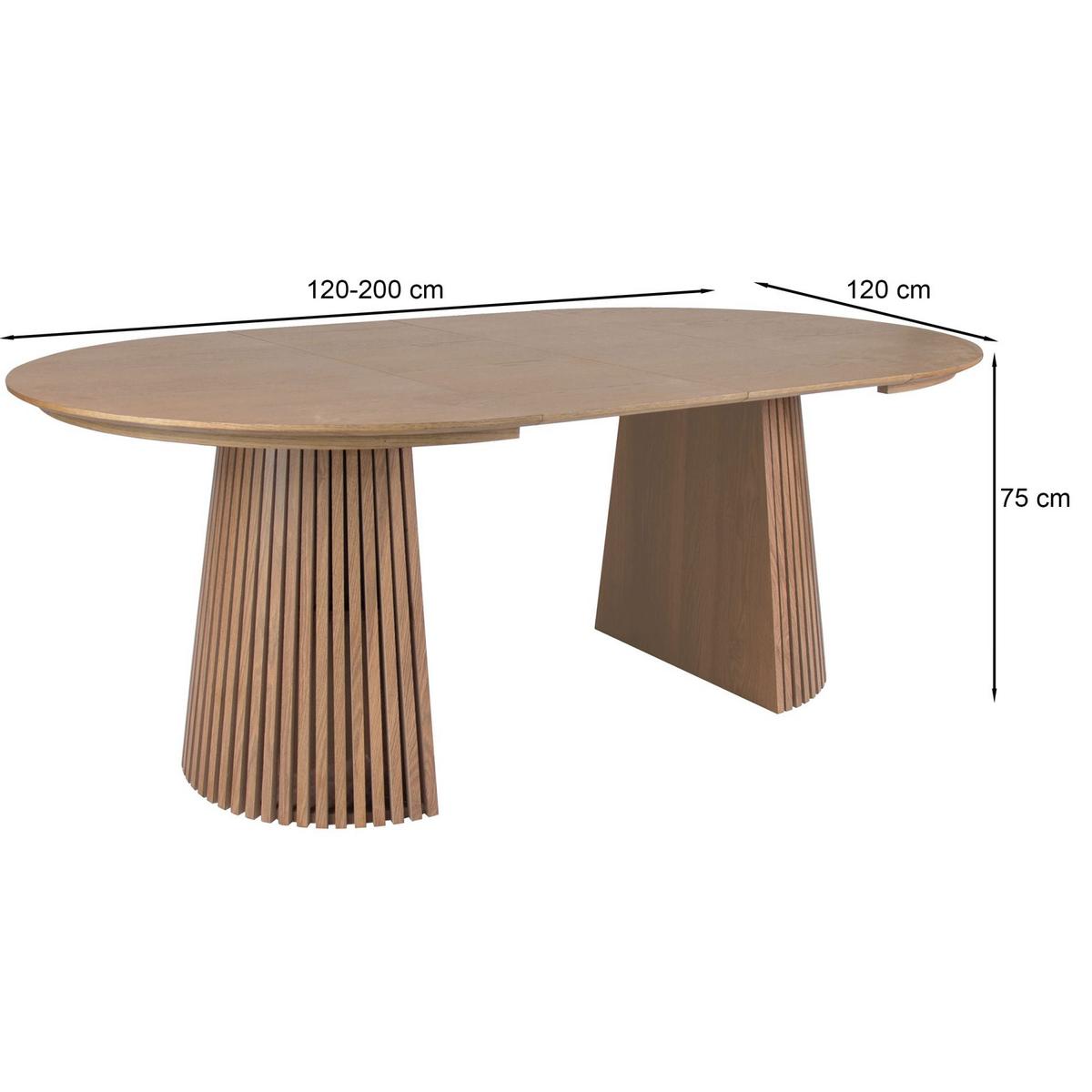 AUSZIEHTISCH Formisty Eichenholzoptik 120–200 x 120 cm - Beige, Holzwerkstoff (120/120/75cm) - Selsey