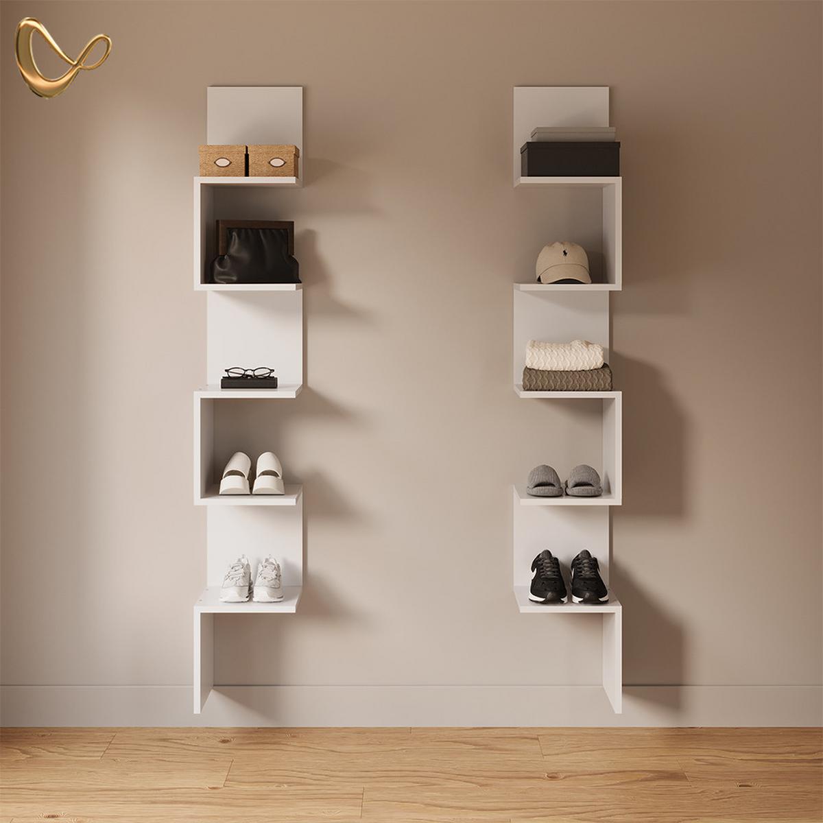 ECKREGAL Vesuvio Weiß 28 x 175.4 cm 2er Set - Weiß, Holzwerkstoff (28/175.4/28cm) - Livinity®