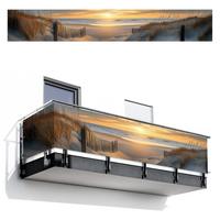 BALKON-SICHTSCHUTZ Strand - Dünen - Sonnenuntergang Balkon Deko 500x75 cm - Sandfarben, Kunststoff (500/75cm) - MuchoWow