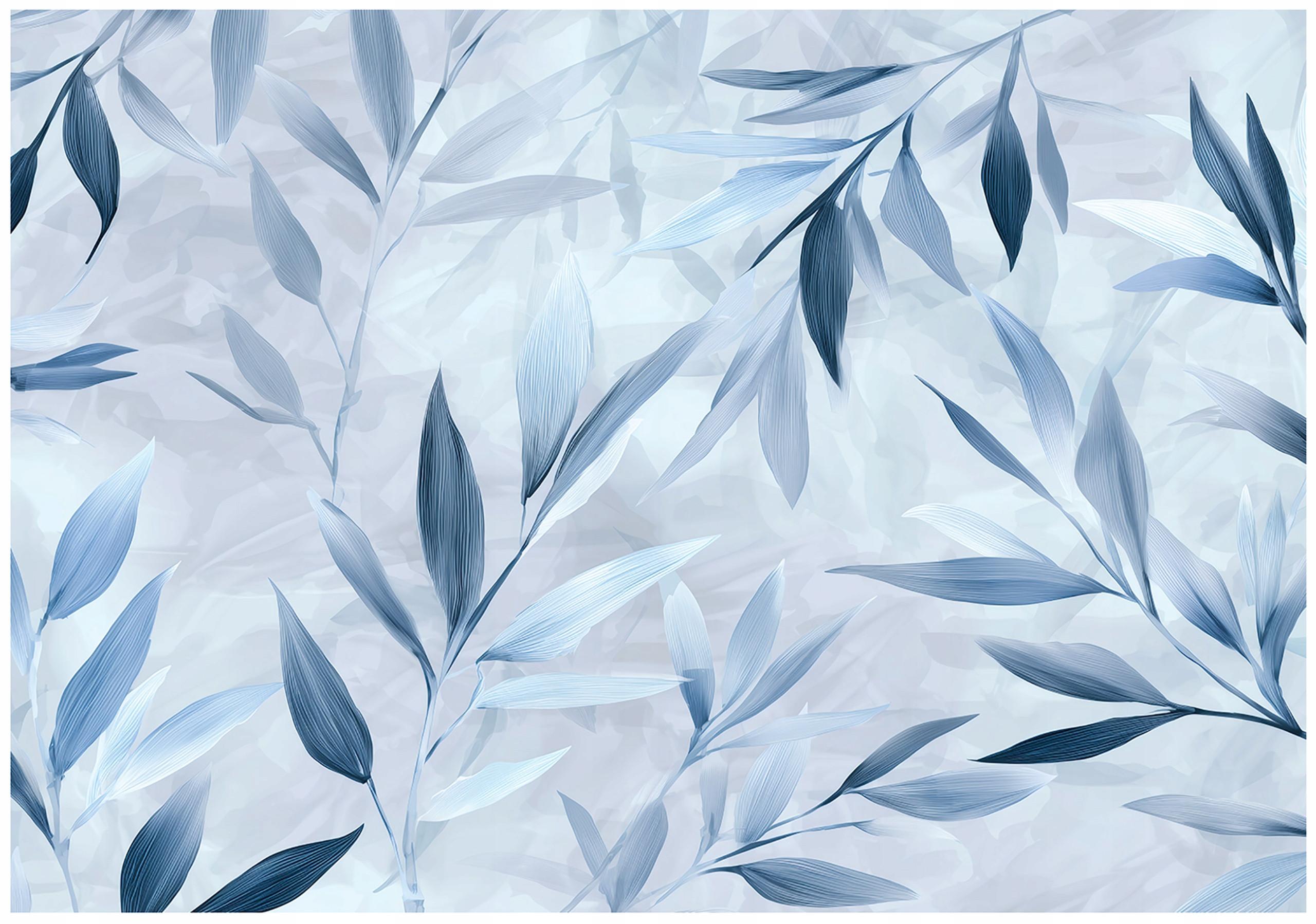 FOTOTAPETE Blätter Abstrakt Blau 300x210 cm - Multicolor, Papier (300/210cm) - Wallarena