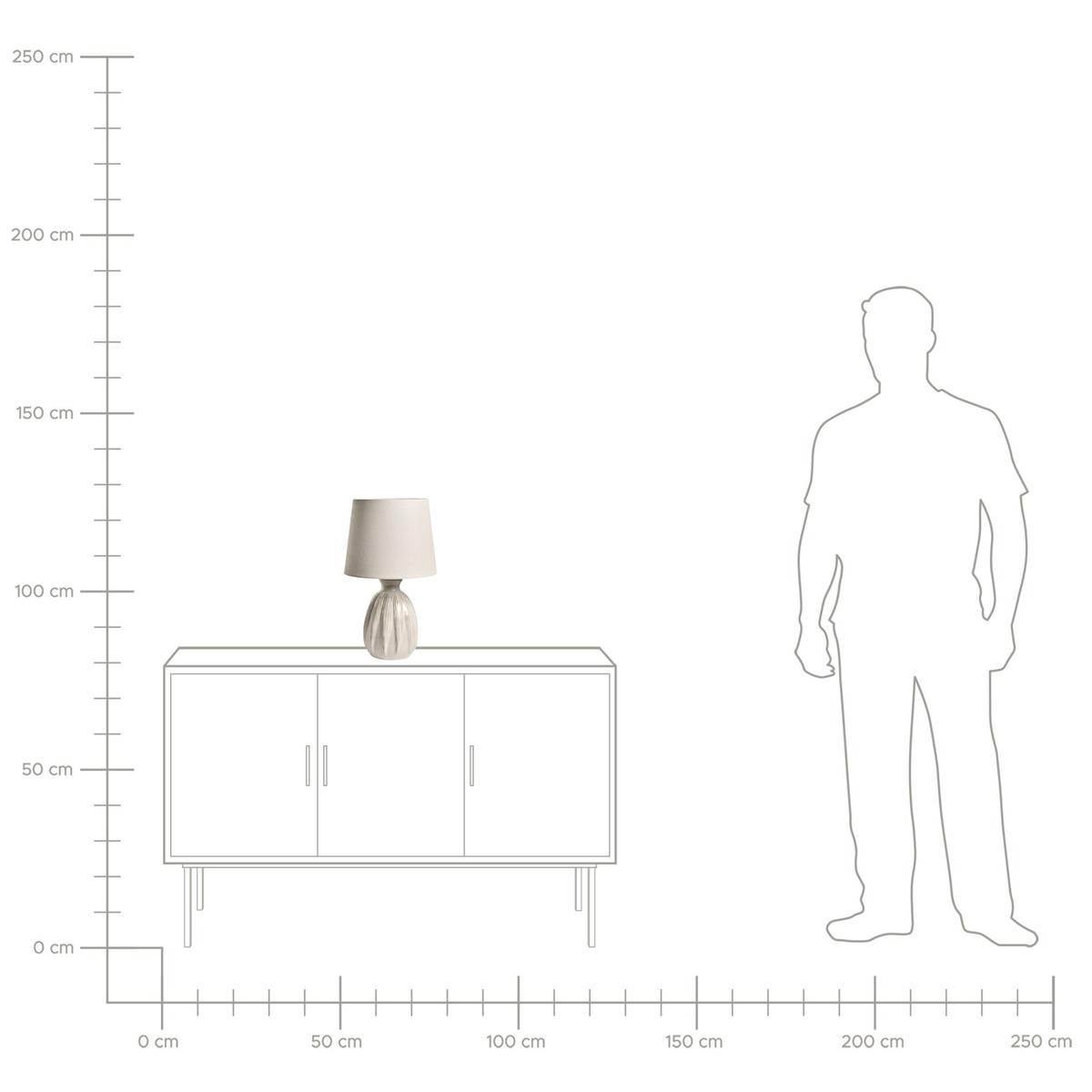 TISCHLAMPE Keramik Hellbeige Aguan - Beige, Keramik (25/25/44cm) - Beliani