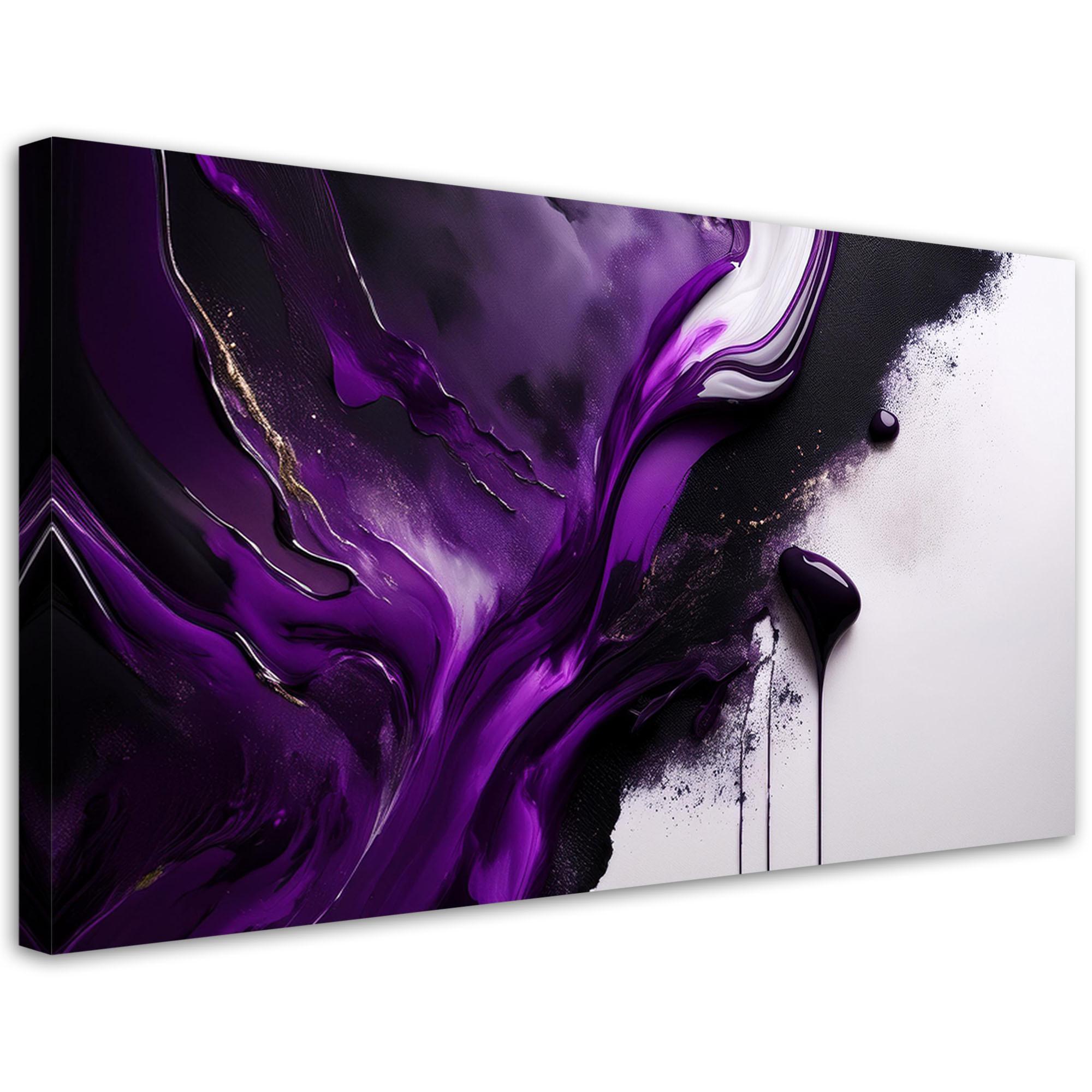 LEINWANDBILD Violett Lila Abstrakt Farbe 120x60cm - Lila, Textil (120/60cm) - Feeby