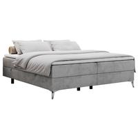 BOXBETT LESS 140/200 Hellgrau Velvet - H4 - Hellgrau, Holz/Textil (140/200cm) - MKS