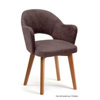ARMLEHNSTUHL (2er-Set) Darsie 59x87x61 Eiche geölt/Braun - Eichefarben/Braun, Kunststoff (61/87/59cm) - 58aufmkessel