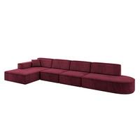 ECKSOFA Ottomane Links IREA-L3-v4 - 412x165x77 cm Bordeauxrot - Bordeaux, Holzwerkstoff/Textil (412/165cm) - ALTDECOR