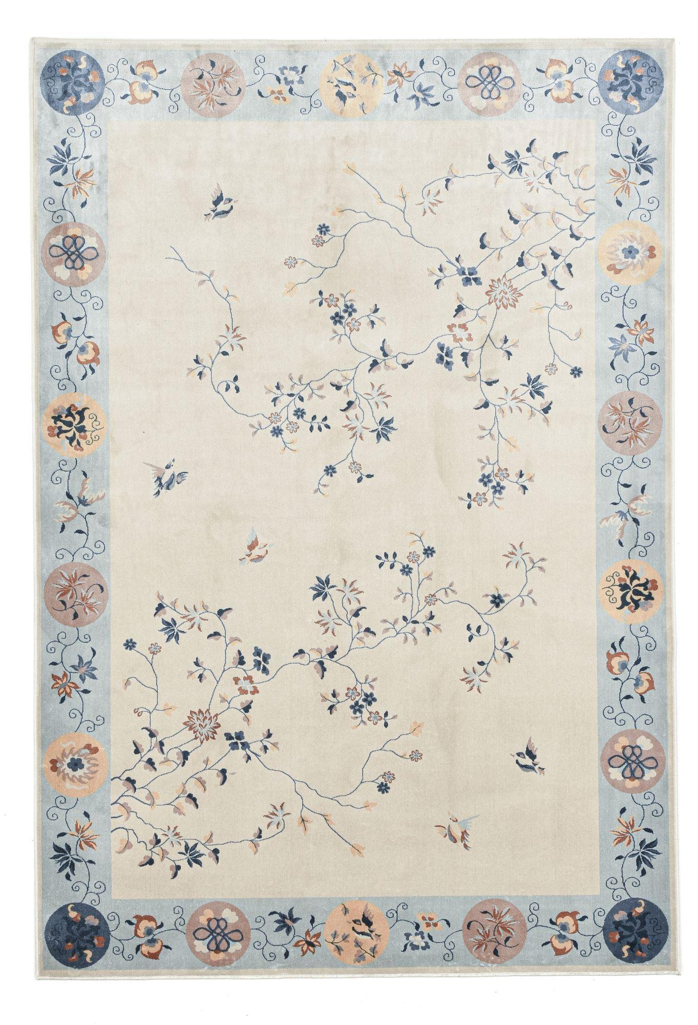 FLACHWEBETEPPICH Cherina 240x340 cm - Hellblau, Textil (240/340cm) - Gino Falcone