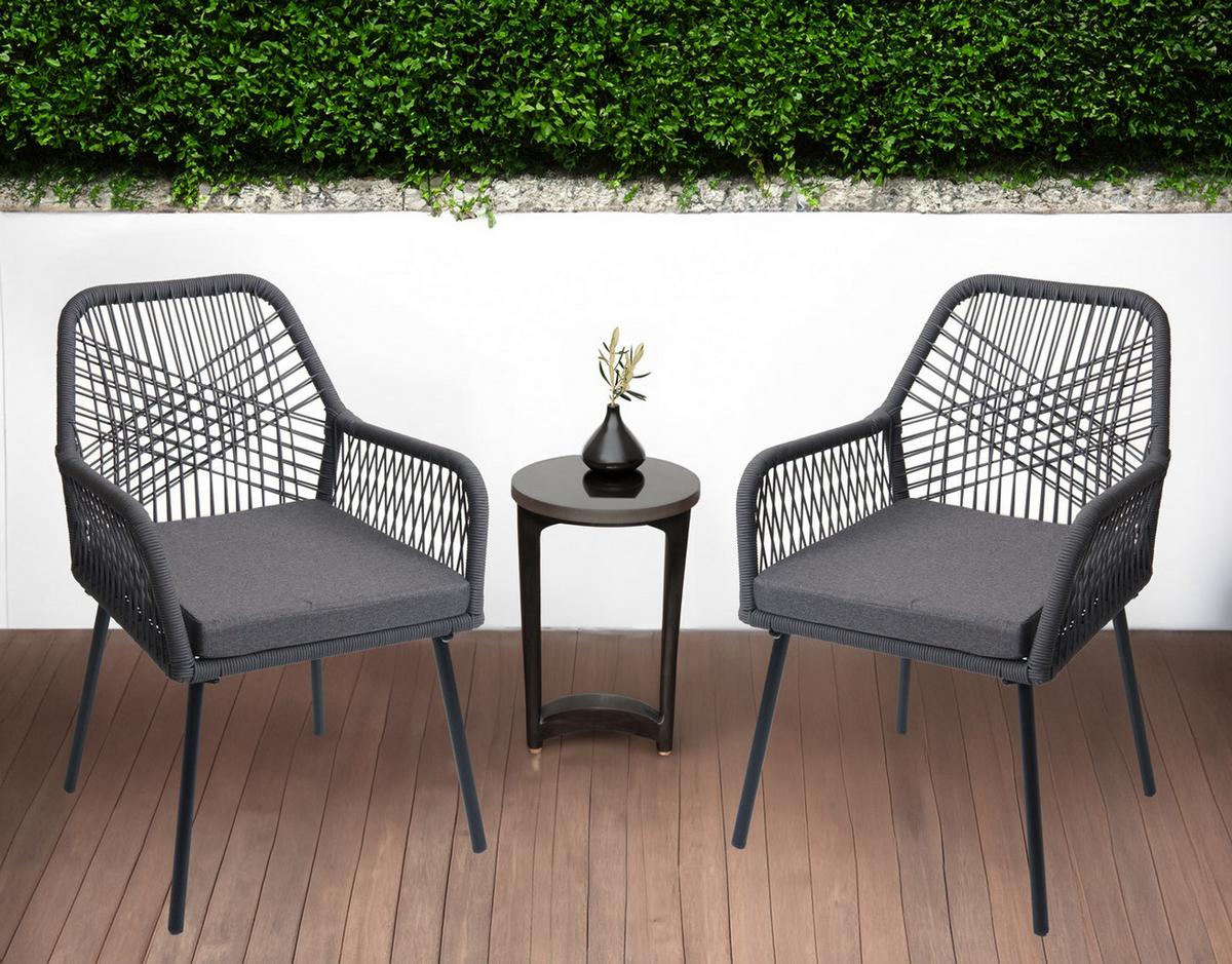 GARTENSTUHL Anthrazit, Granit - Anthrazit, Textil (54/81/62cm) - MCW