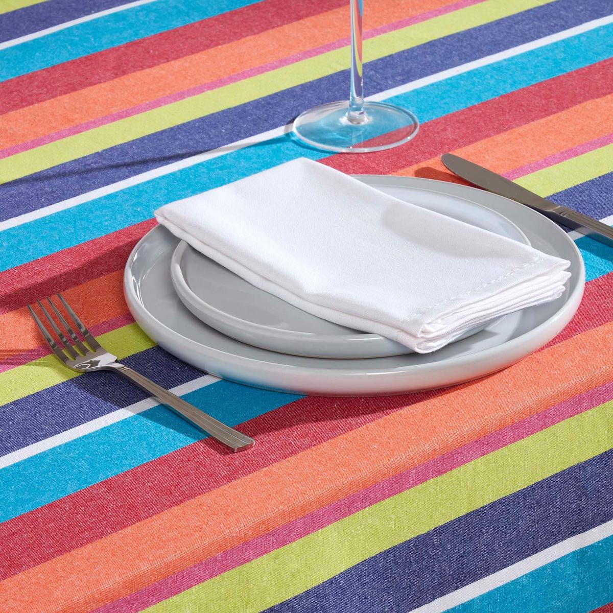TISCHDECKE bunt gestreift 137/178 cm, 100% Baumwolle - Multicolor, Textil (137/178cm) - Homescapes