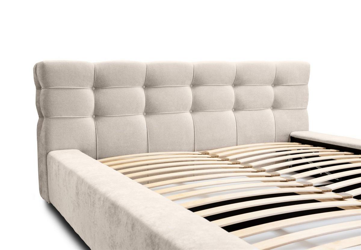 POLSTERBETT Antonio In Ditra - Beige, Holzwerkstoff/Textil (160/200cm) - Fun Möbel