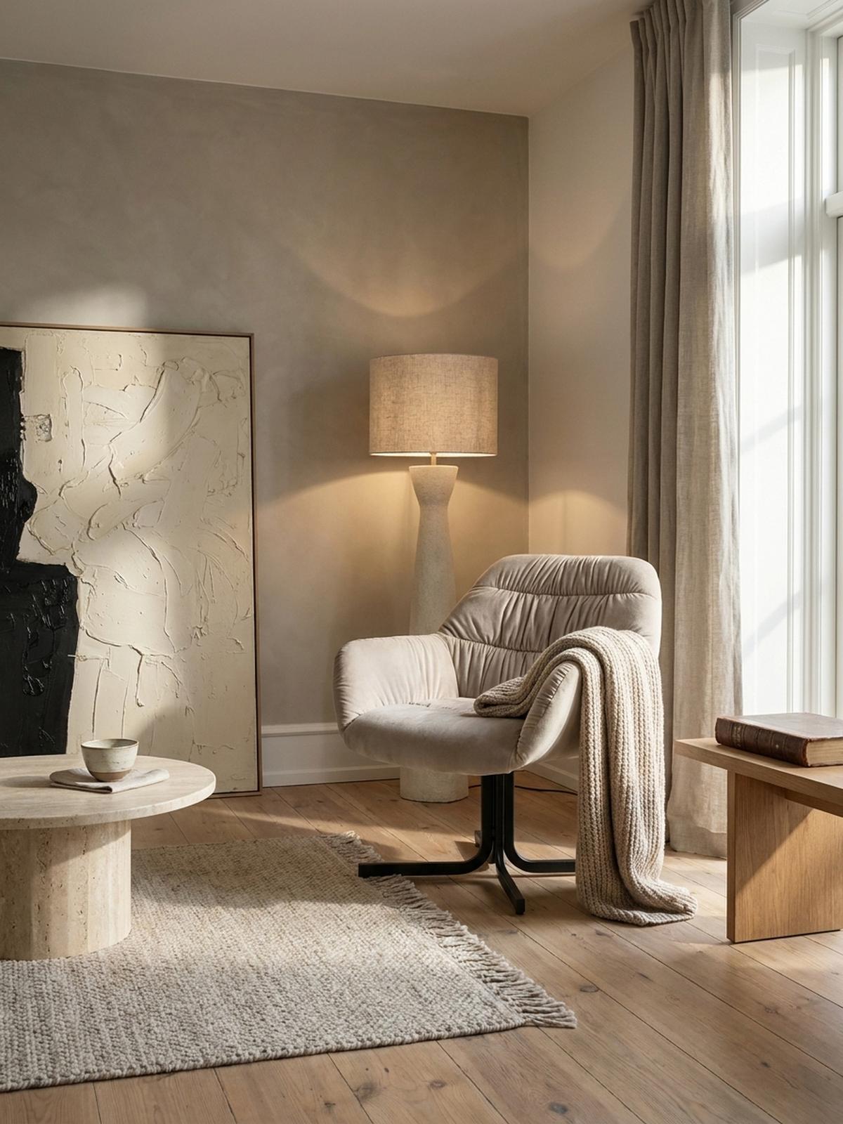 LOUNGESESSEL Samt mit Armlehnen und Metallgestell, gepolsterter Schalensitz, Beige 64x68x74 cm - Beige/Schwarz, Textil/Metall (64/74/68cm) - KADIMA DESIGN
