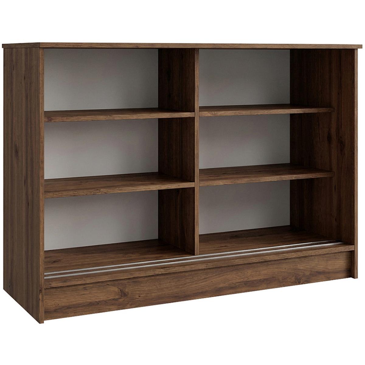 KOMMODE Mirela mit 2 Schiebetüren 100 cm, Walnuss+Schwarz - Walnussfarben/Schwarz, Holzwerkstoff (101/85/43.5cm) - Beautysofa