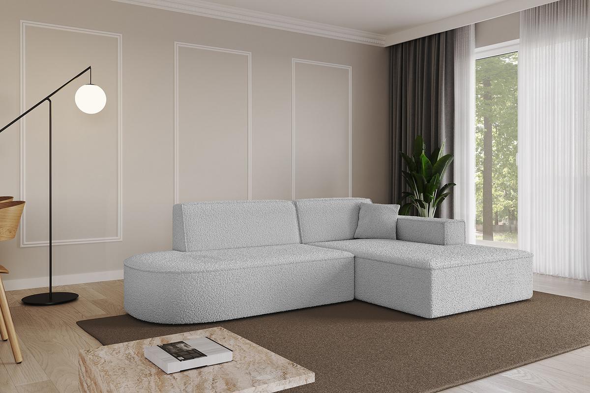 ECKSOFA Ottomane Rechts IREA-L1-v4 - 232x165x77 cm Hellgrau - Hellgrau, Holzwerkstoff/Textil (232/165cm) - ALTDECOR