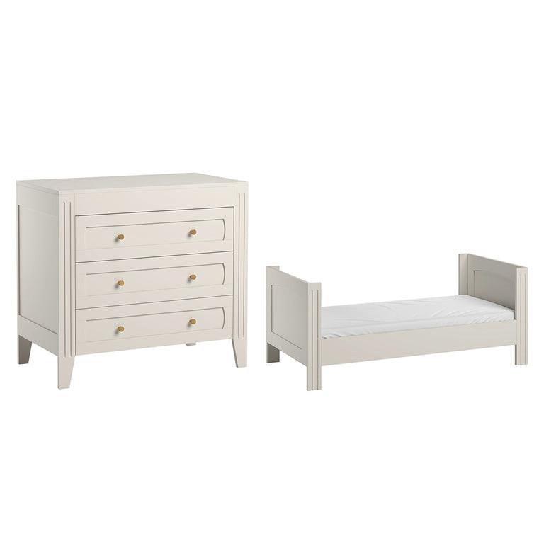 BABYZIMMER 2-teilig Milenne Weiß - Weiß, Holzwerkstoff (144/80/75cm) - Petits-meubles
