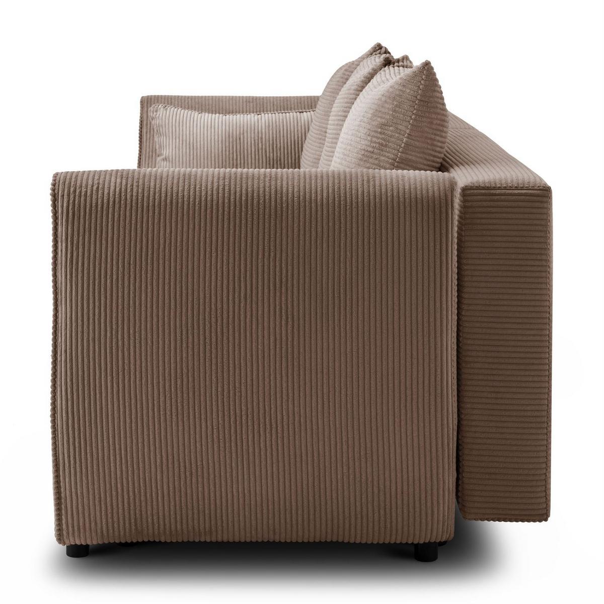SOFA ASPEN Zweisitzer mit Schlaffunktion, Anafi 06 - Braun, Textil (267/94/95cm) - Lookway