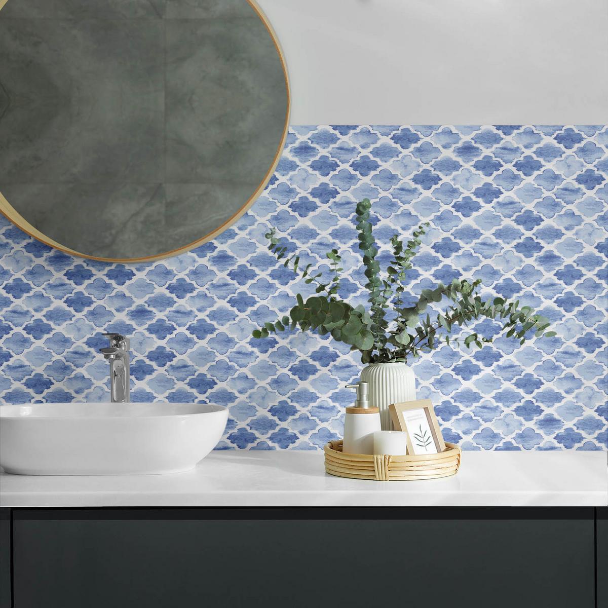 WANDPANEEL 6x 60x30 cm selbstklebend Zanthor - Blau, Kunststoff (30/1.6/60cm) - Wallfluent