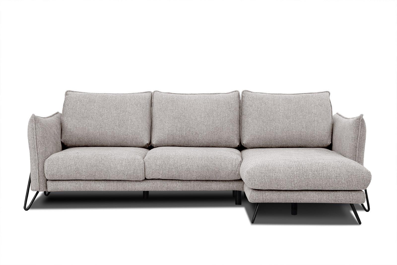 ECKSOFA HOSTEN 4-Sitzer, beige - Beige/Schwarz, Holzwerkstoff/Textil (269/158cm) - Wozimo