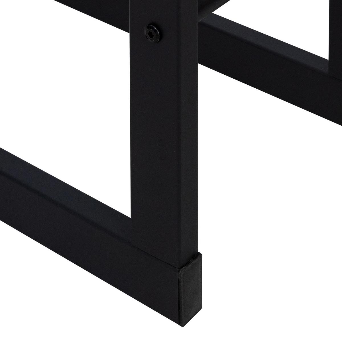 KAMINHOLZREGAL - Schwarz, Metall (25/100/60cm) - ML-DESIGN