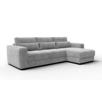 ECKSOFA OLI 4-Sitzer rechts, hellgrau - Hellgrau, Holz/Textil (295/172cm) - Wozimo