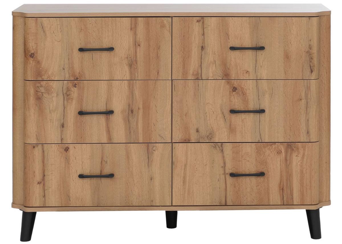 KOMMODE Eiche Dekor - Eiche Wotan, Holz (120/86/40cm) - MCW