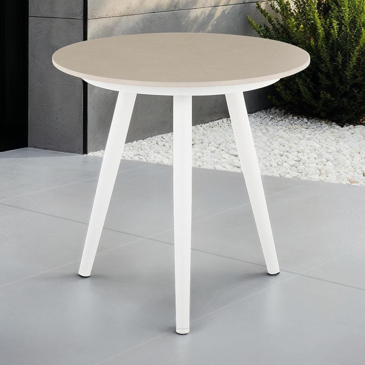 BEISTELLTISCH ROSALIA - Beige/Weiß, Metall (46/46/45cm) - IDIMEX