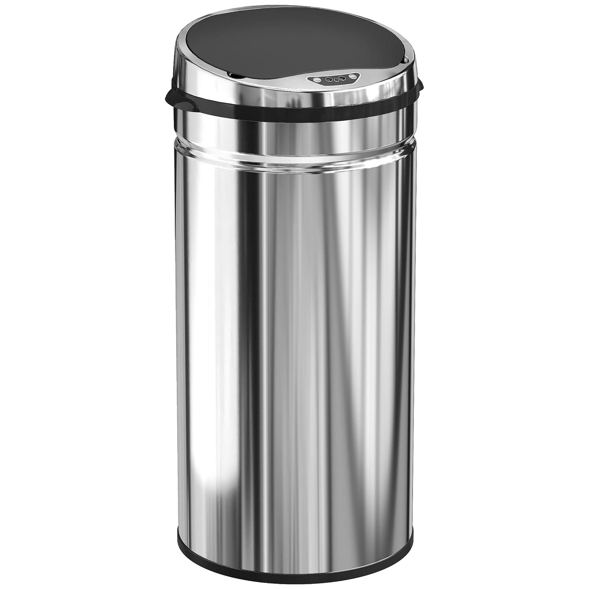 SENSOR-MÜLLEIMER Edelstahl ABS Silber - Silberfarben, Metall (30.5/68/30.5cm) - HOMCOM