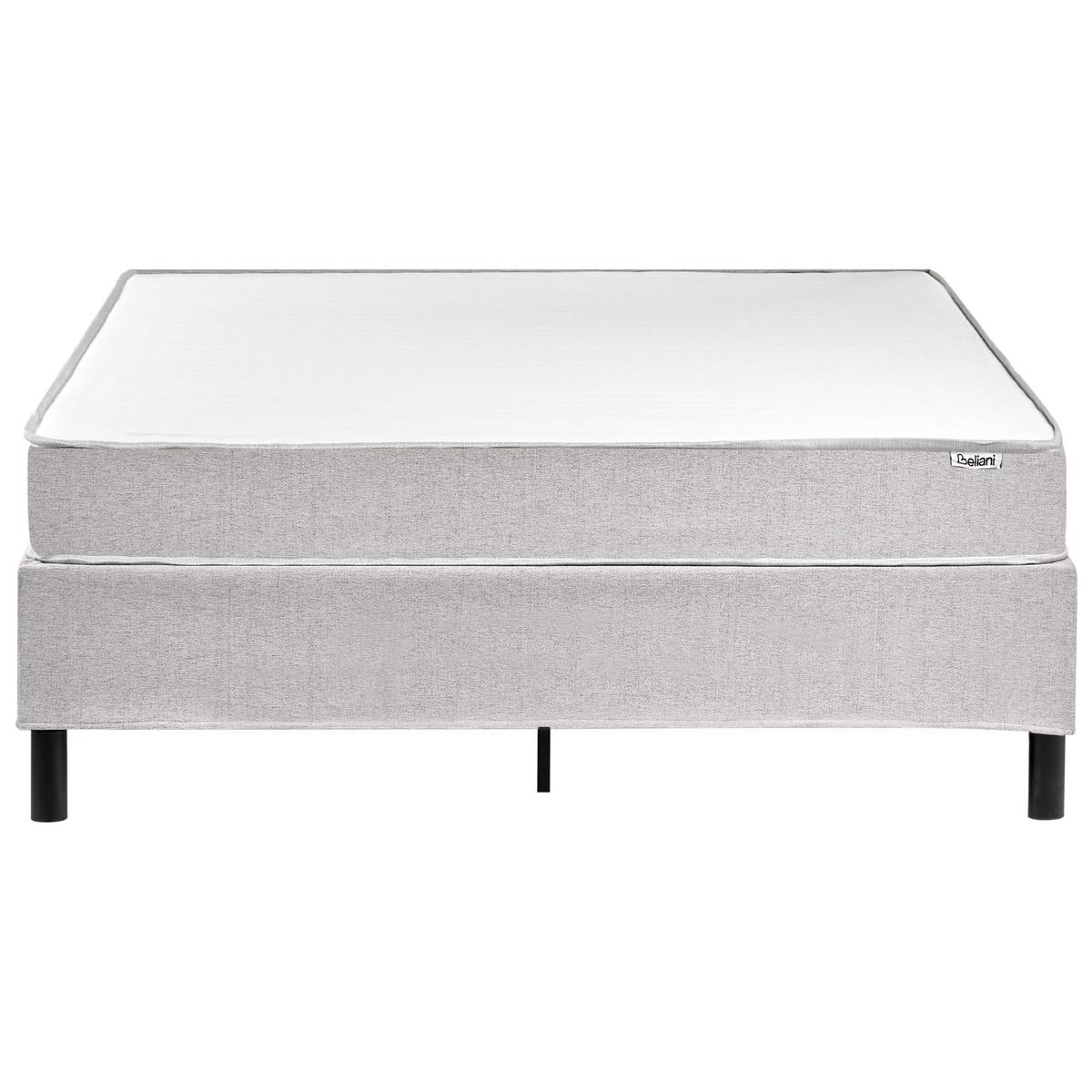 BOXSPRINGBETT ohne Kopfteil 140/200 cm Stoff Hellgrau Countess - Hellgrau, Textil (140/200cm) - Beliani