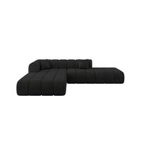 ECKSOFA Ottomane Links BILA-L 289x176x71 Schwarz Samt - Schwarz, Holzwerkstoff/Kunststoff (176/289cm) - ALTDECOR
