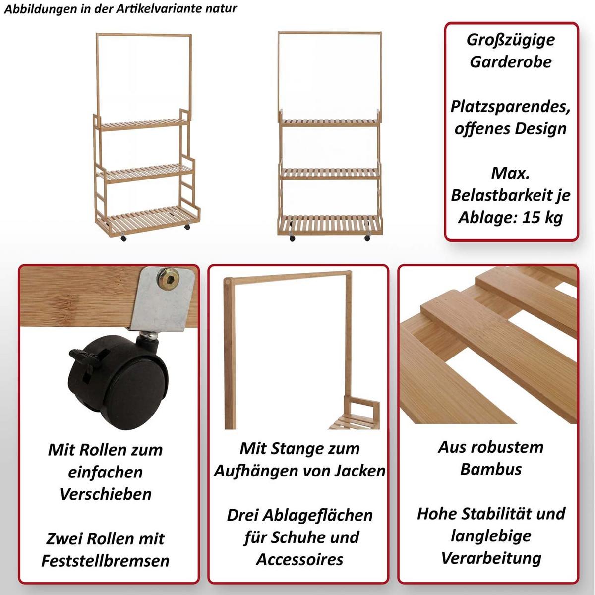 STANDGARDEROBE Weiß - Weiß, Holz (93/175/38cm) - MCW