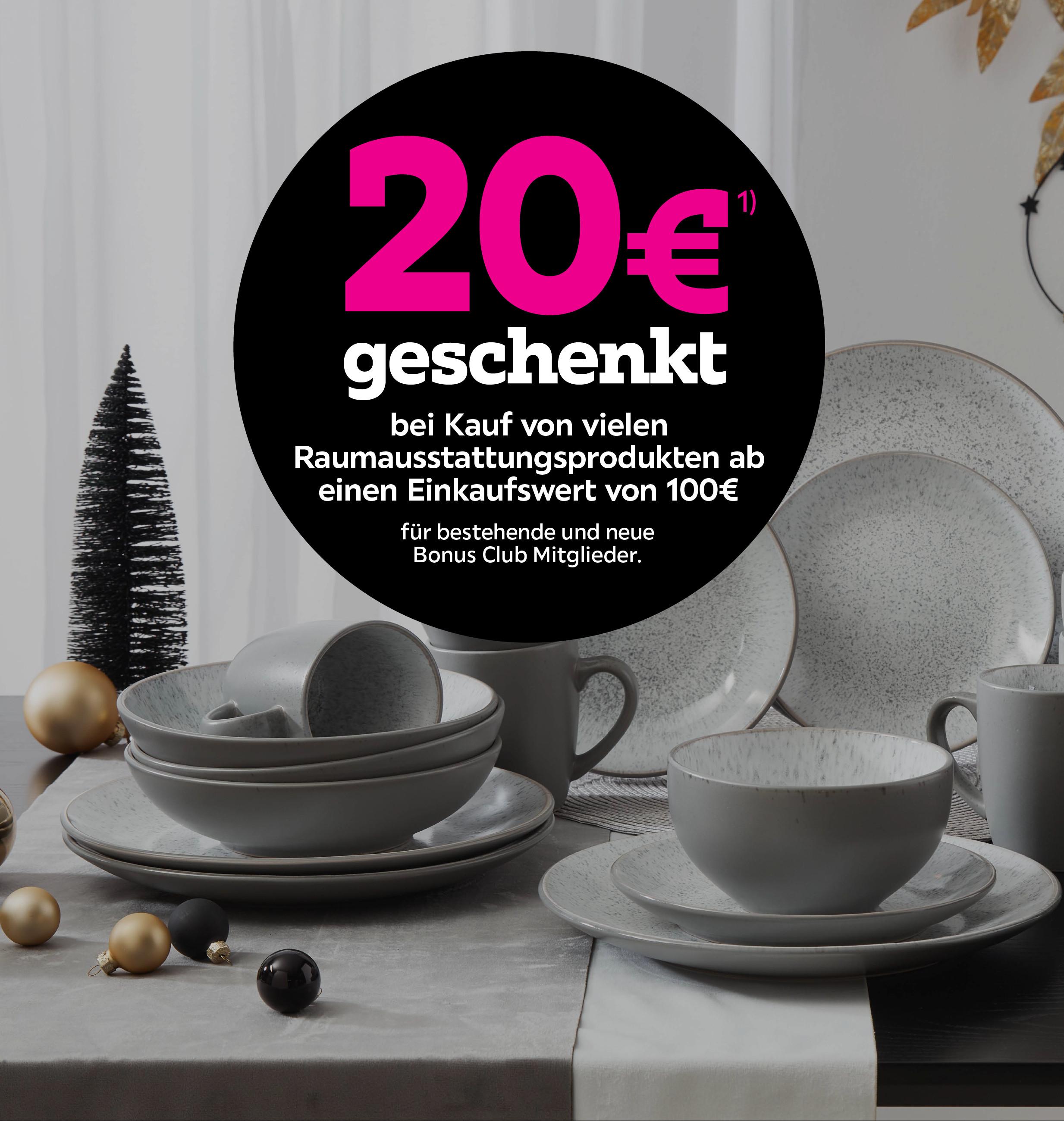 20€ geschenkt bei Kauf von vielen Raumausstattungsprodukten