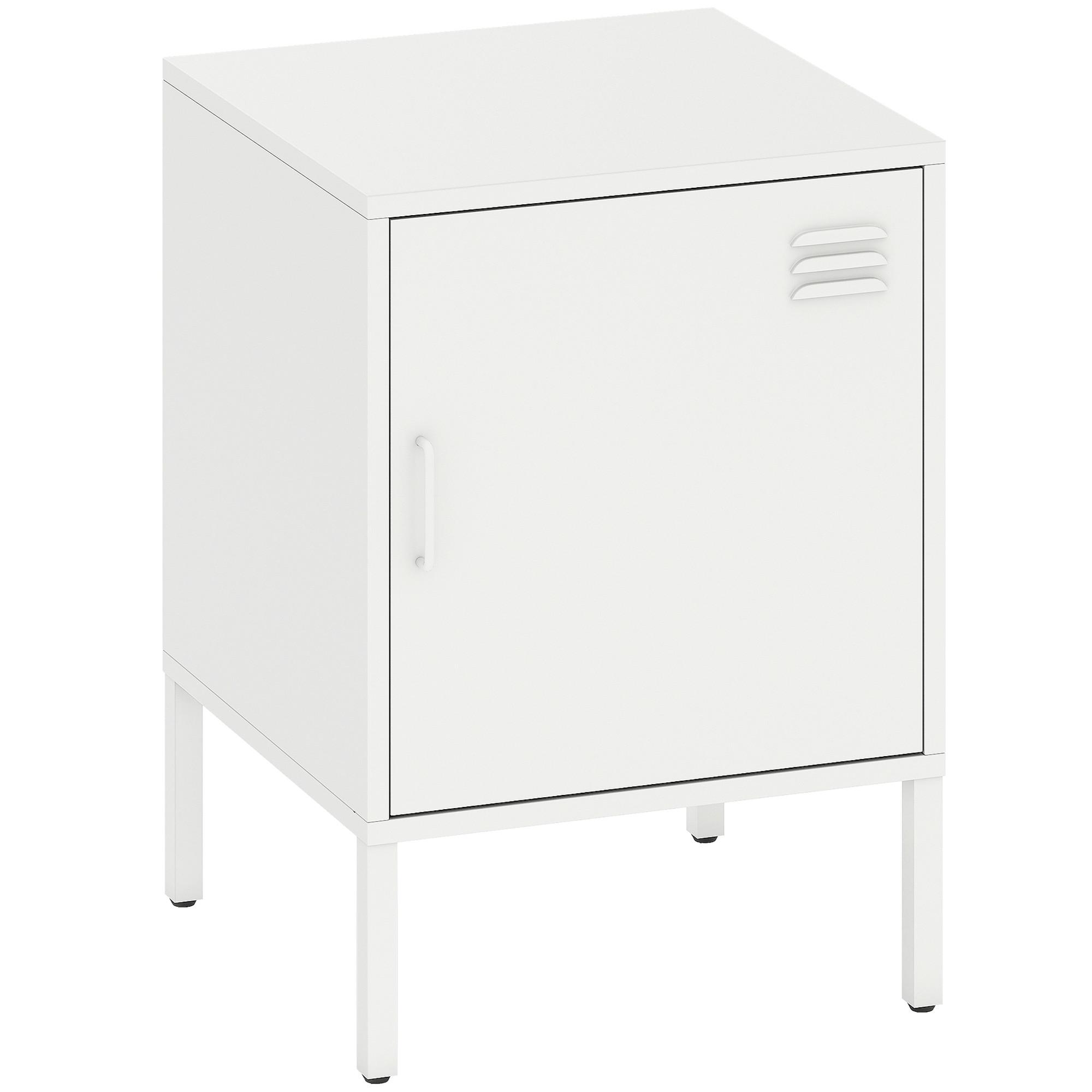 NACHTTISCH Stahl Weiß - Weiß, Metall (40/56/40cm) - HOMCOM