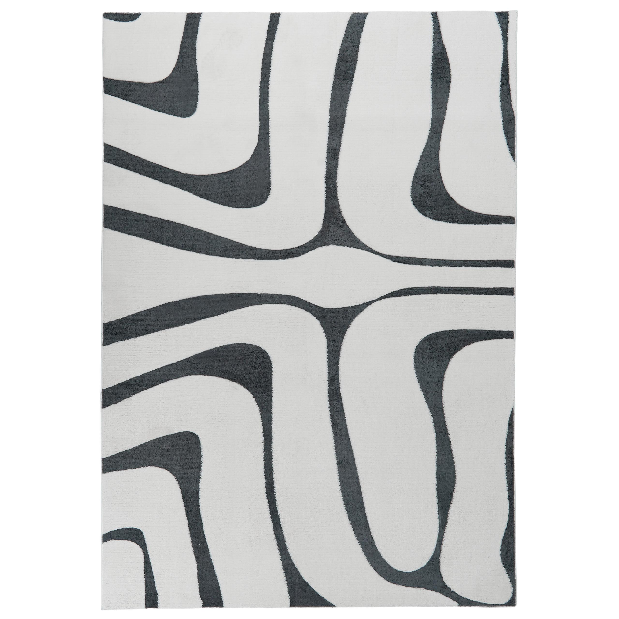 TEPPICH Grau/Weiß 160/230 cm Hartz - Creme/Grau, Textil (160/230cm) - Beliani